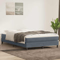 vidaXL Łóżko Box Spring bez materaca Ciemnoszary 140x220 cm Aksamit