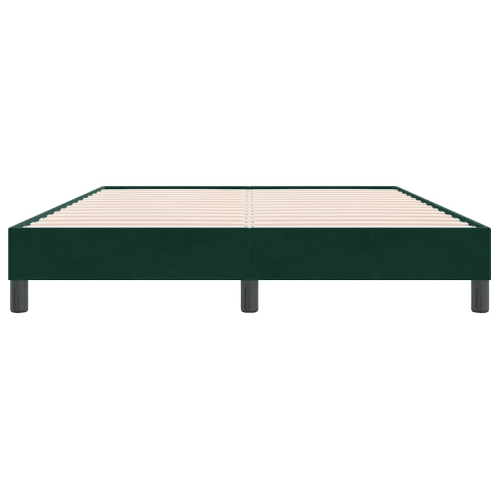 vidaXL Łóżko typu Box Spring bez materaca Ciemnozielone 140x220 cm