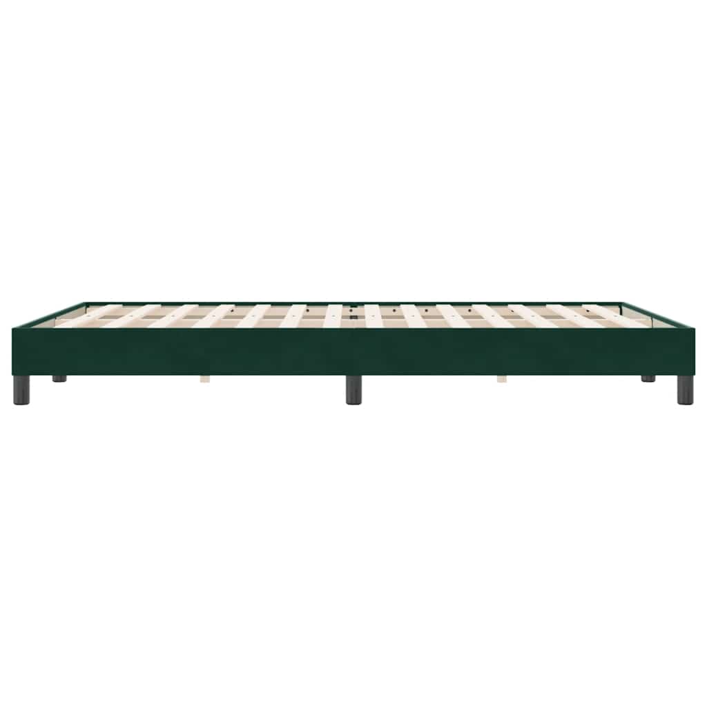 vidaXL Łóżko typu Box Spring bez materaca Ciemnozielone 140x220 cm