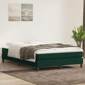vidaXL Łóżko typu Box Spring bez materaca Ciemnozielone 140x220 cm