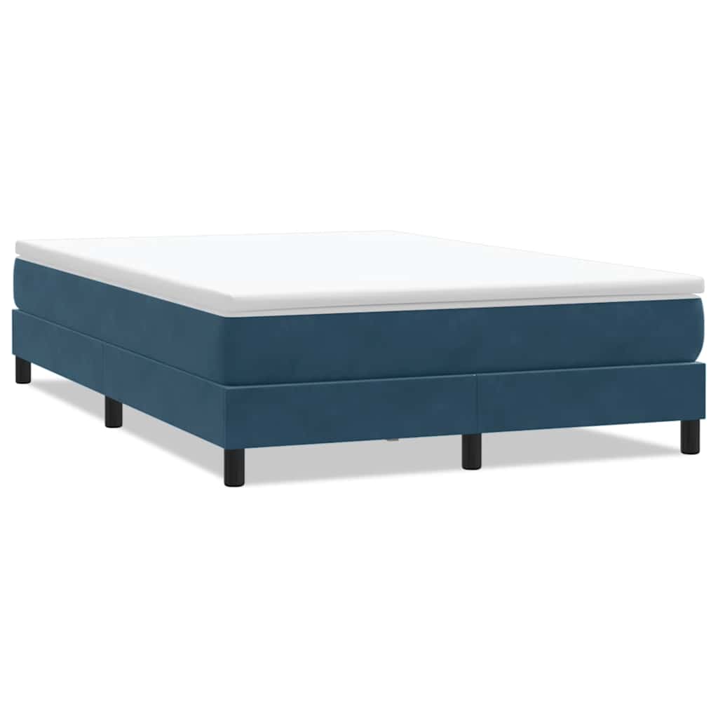 vidaXL Łóżko typu Box Spring bez materaca Ciemnoniebieskie 140x220 cm