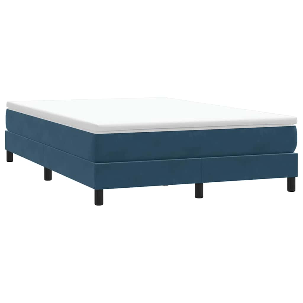 vidaXL Łóżko typu Box Spring bez materaca Ciemnoniebieskie 140x220 cm