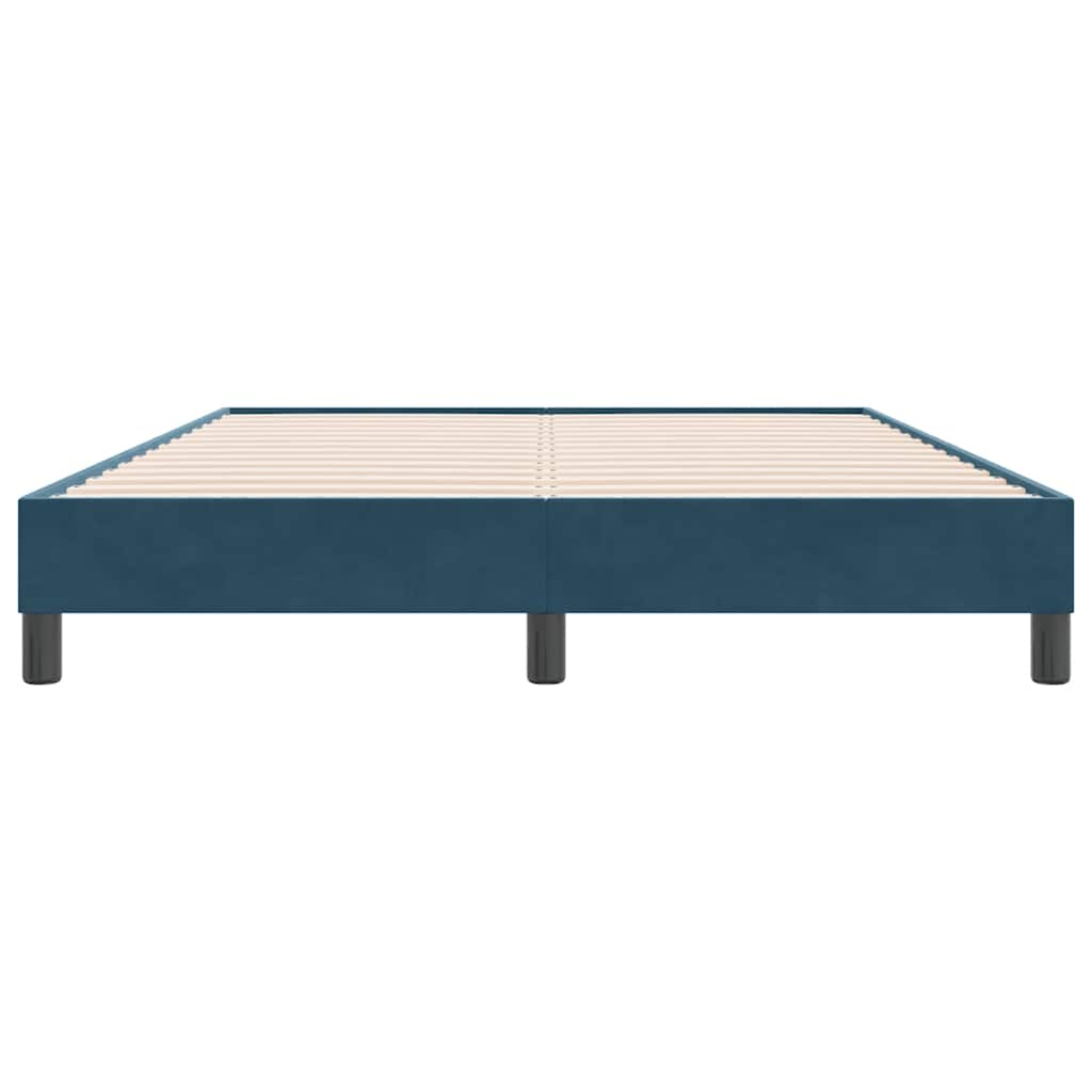 vidaXL Łóżko typu Box Spring bez materaca Ciemnoniebieskie 140x220 cm