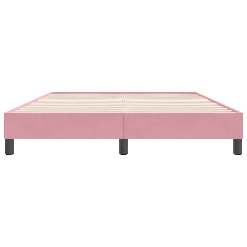 vidaXL Łóżko Box Spring bez materaca Różowe 140x220 cm Aksamit