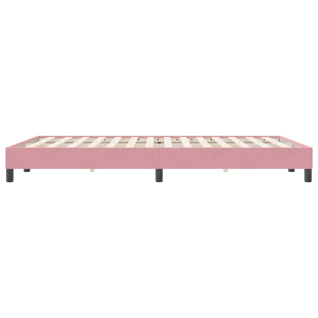 vidaXL Łóżko Box Spring bez materaca Różowe 140x220 cm Aksamit