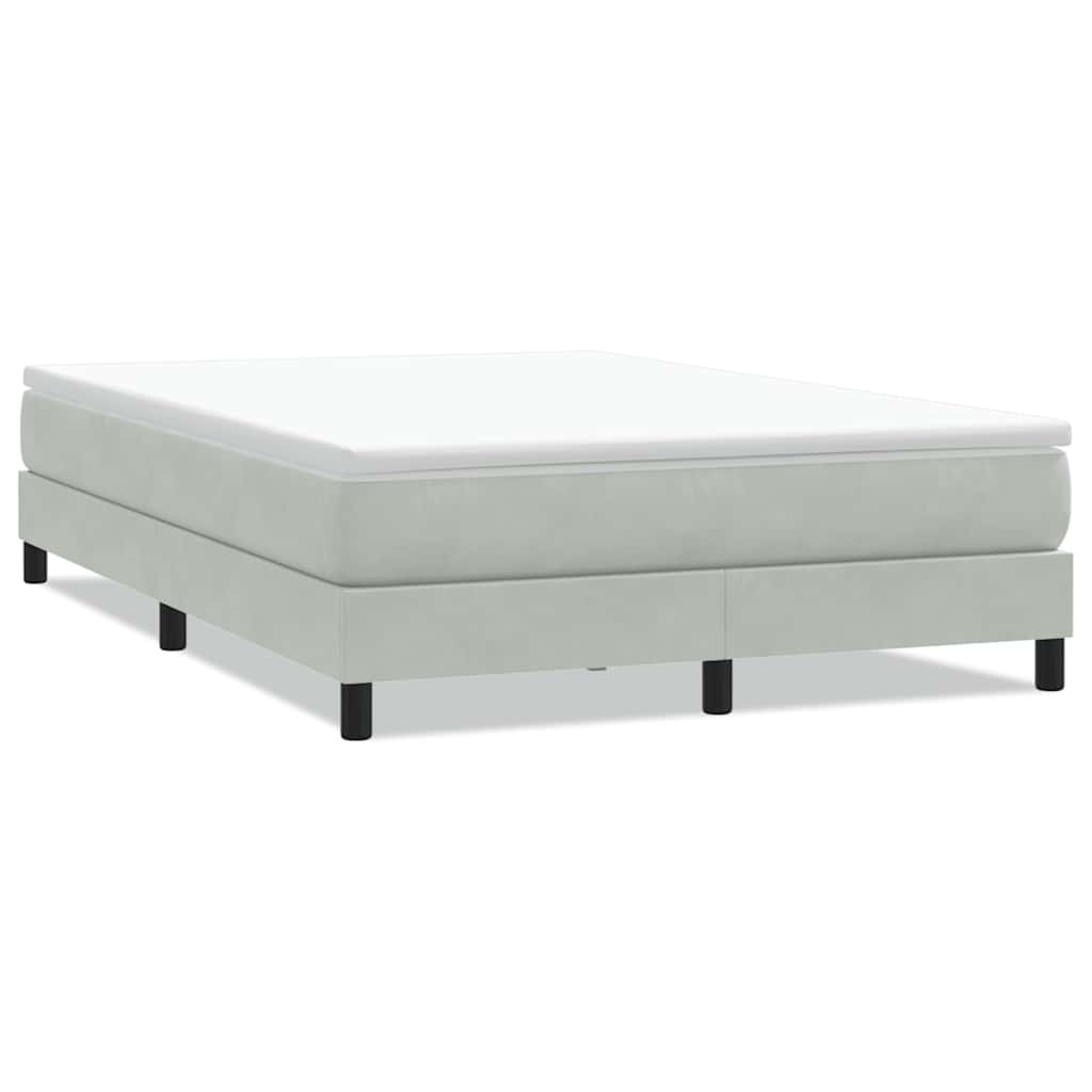 vidaXL Łóżko Box Spring bez materaca Jasnoszary 160x220 cm Aksamit