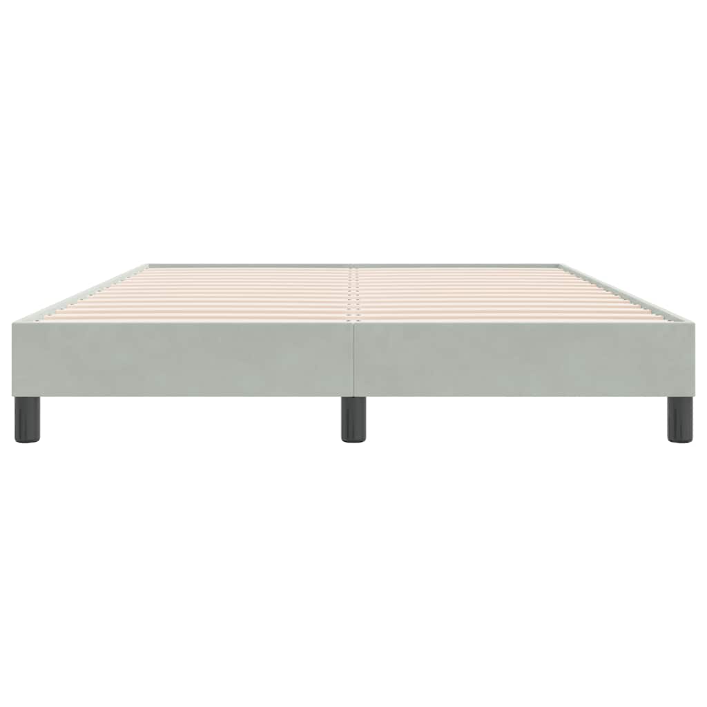 vidaXL Łóżko Box Spring bez materaca Jasnoszary 160x220 cm Aksamit
