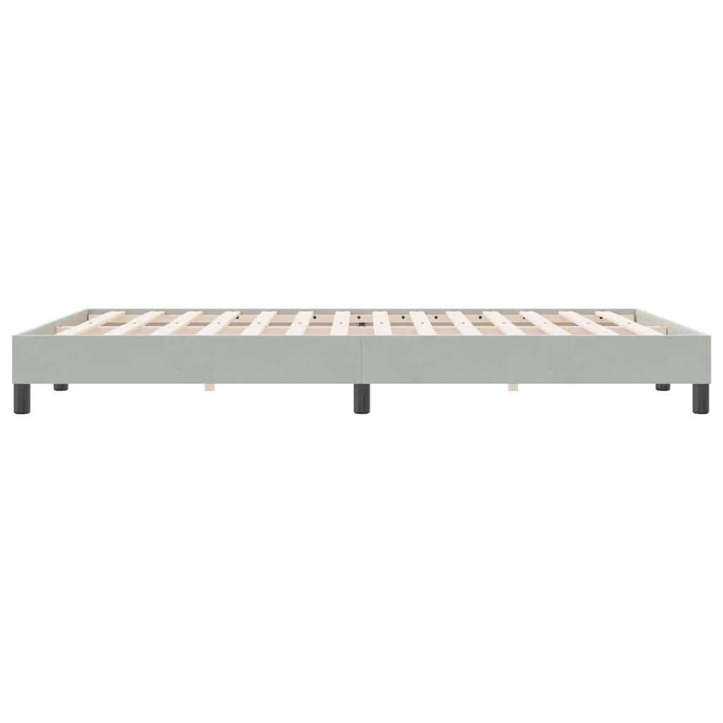 vidaXL Łóżko Box Spring bez materaca Jasnoszary 160x220 cm Aksamit