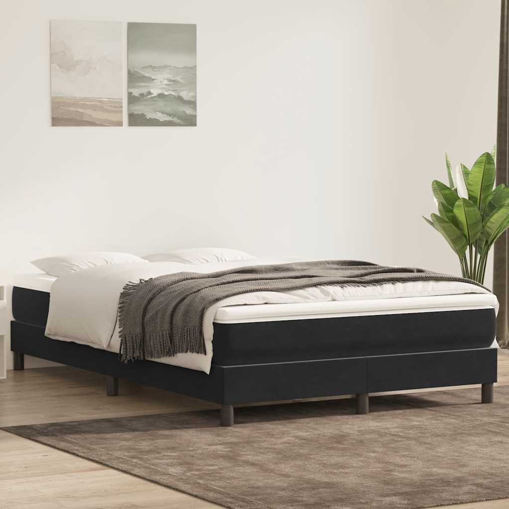 vidaXL Łóżko Box Spring bez materaca Czarne 160x220 cm Aksamit