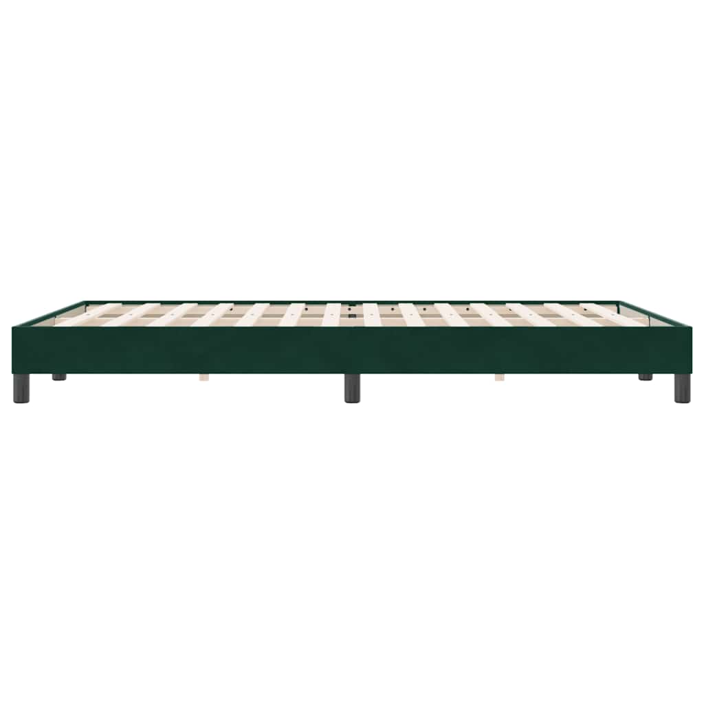 vidaXL Łóżko typu Box Spring bez materaca Ciemnozielone 160x220 cm