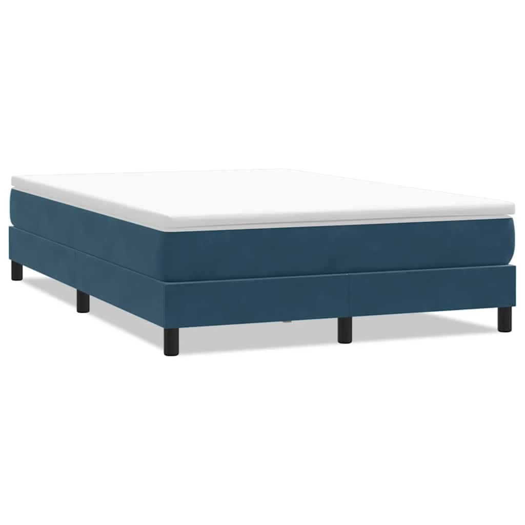 vidaXL Łóżko typu Box Spring bez materaca Ciemnoniebieskie 160x220 cm