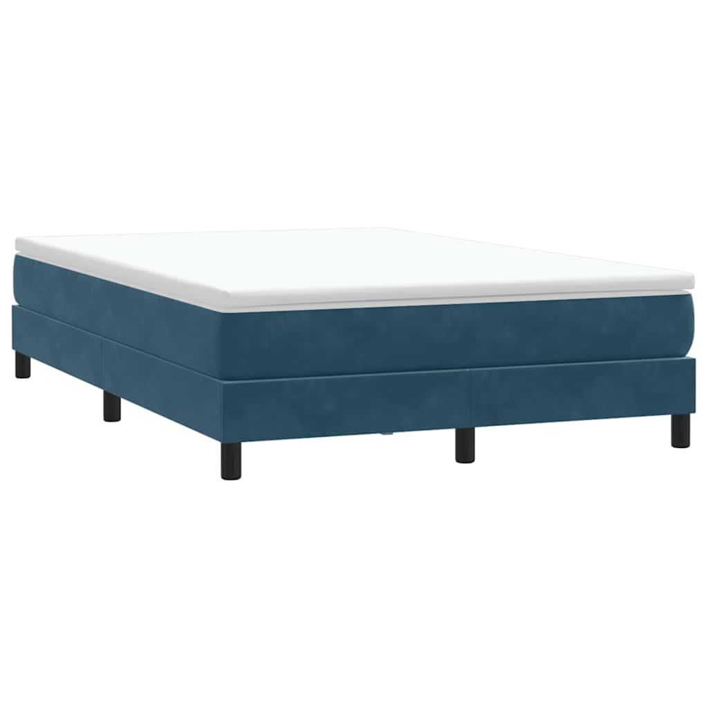 vidaXL Łóżko typu Box Spring bez materaca Ciemnoniebieskie 160x220 cm