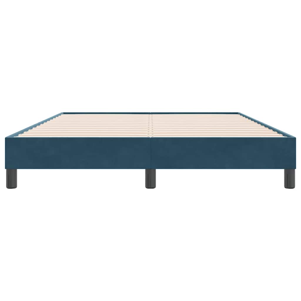vidaXL Łóżko typu Box Spring bez materaca Ciemnoniebieskie 160x220 cm