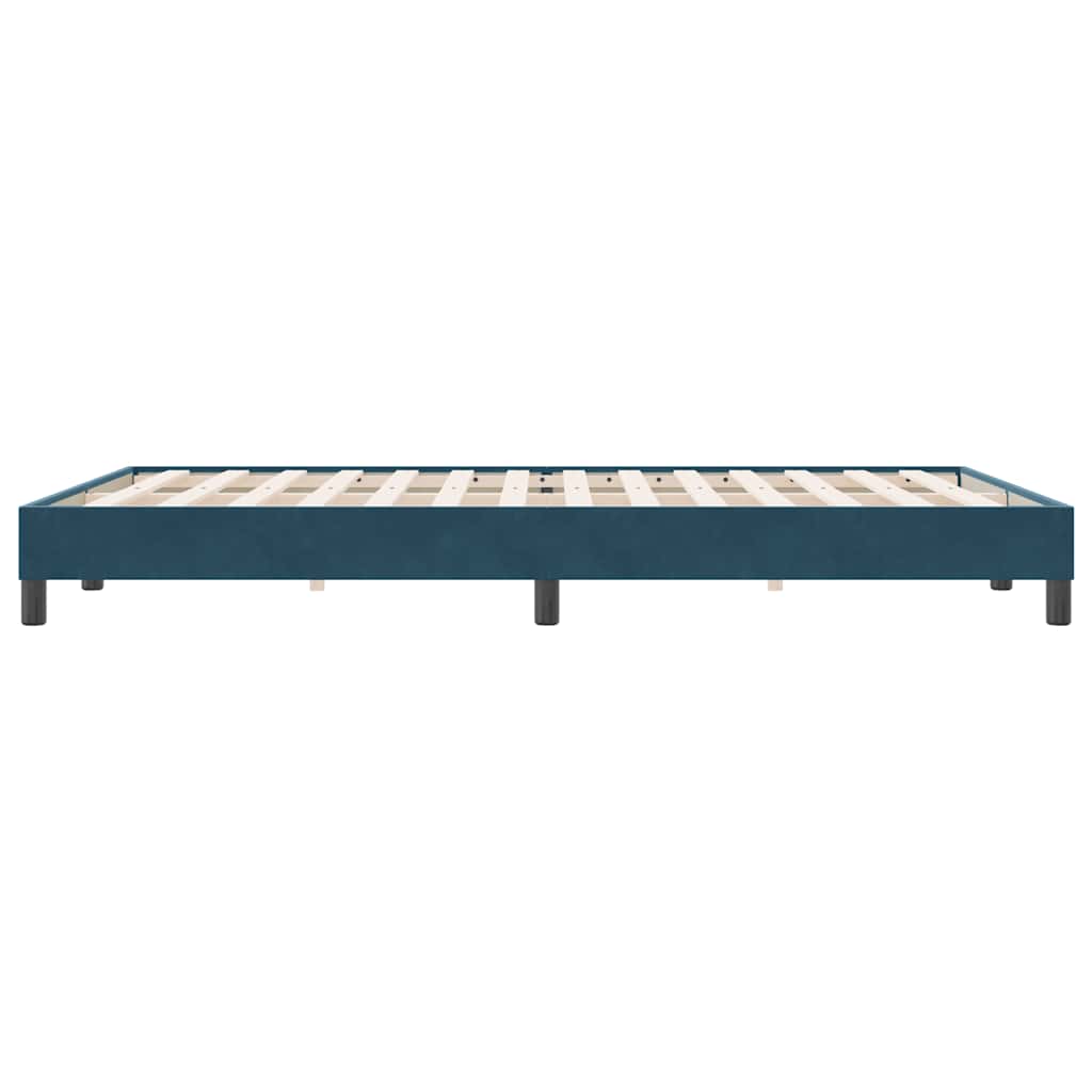 vidaXL Łóżko typu Box Spring bez materaca Ciemnoniebieskie 160x220 cm