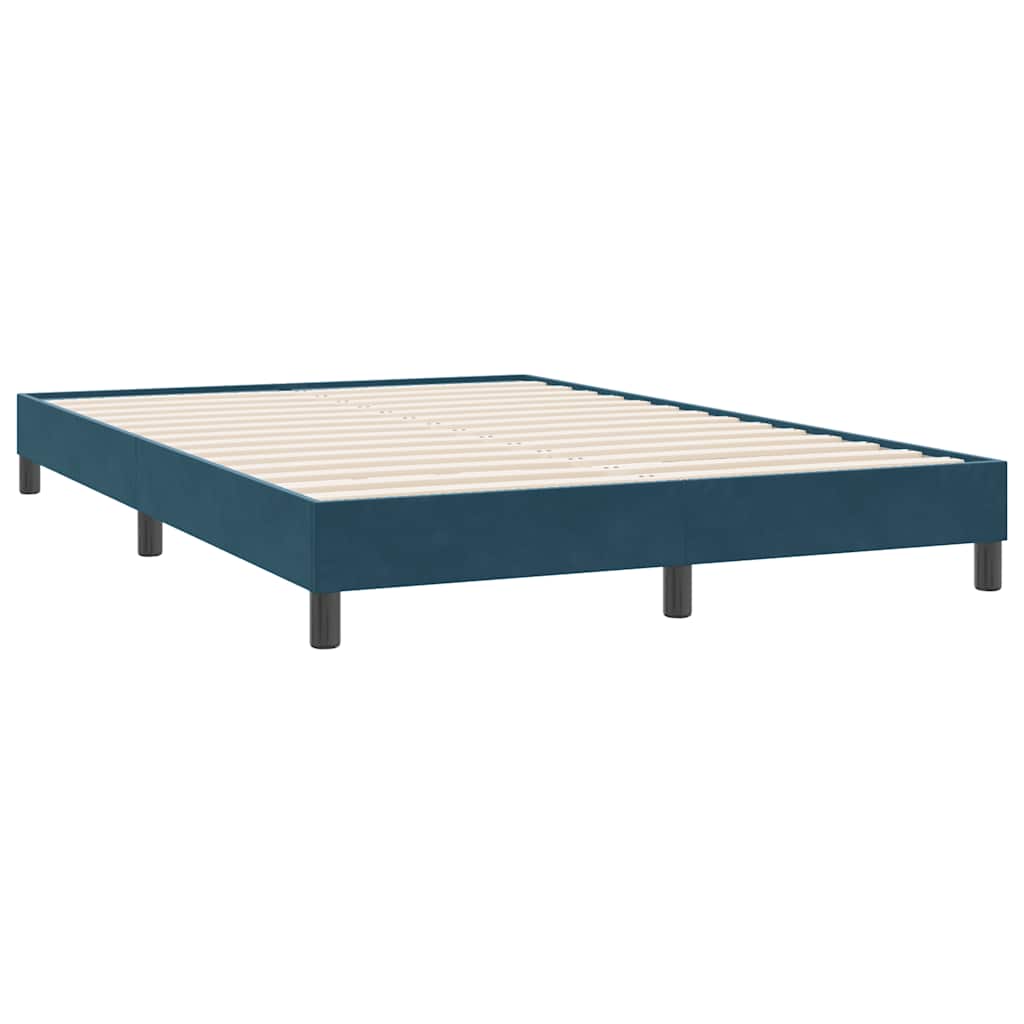vidaXL Łóżko typu Box Spring bez materaca Ciemnoniebieskie 160x220 cm