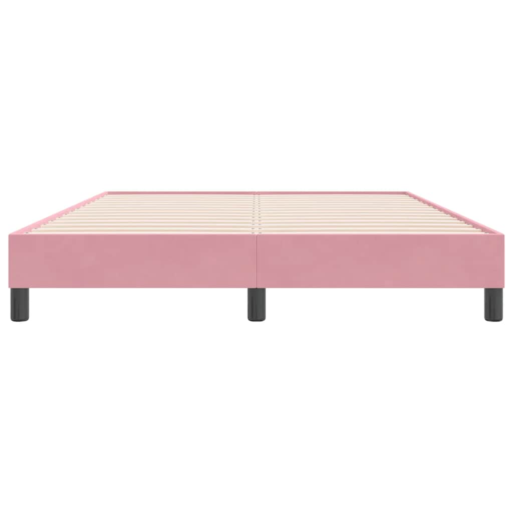 vidaXL Łóżko Box Spring bez materaca Różowe 160x220 cm Aksamit