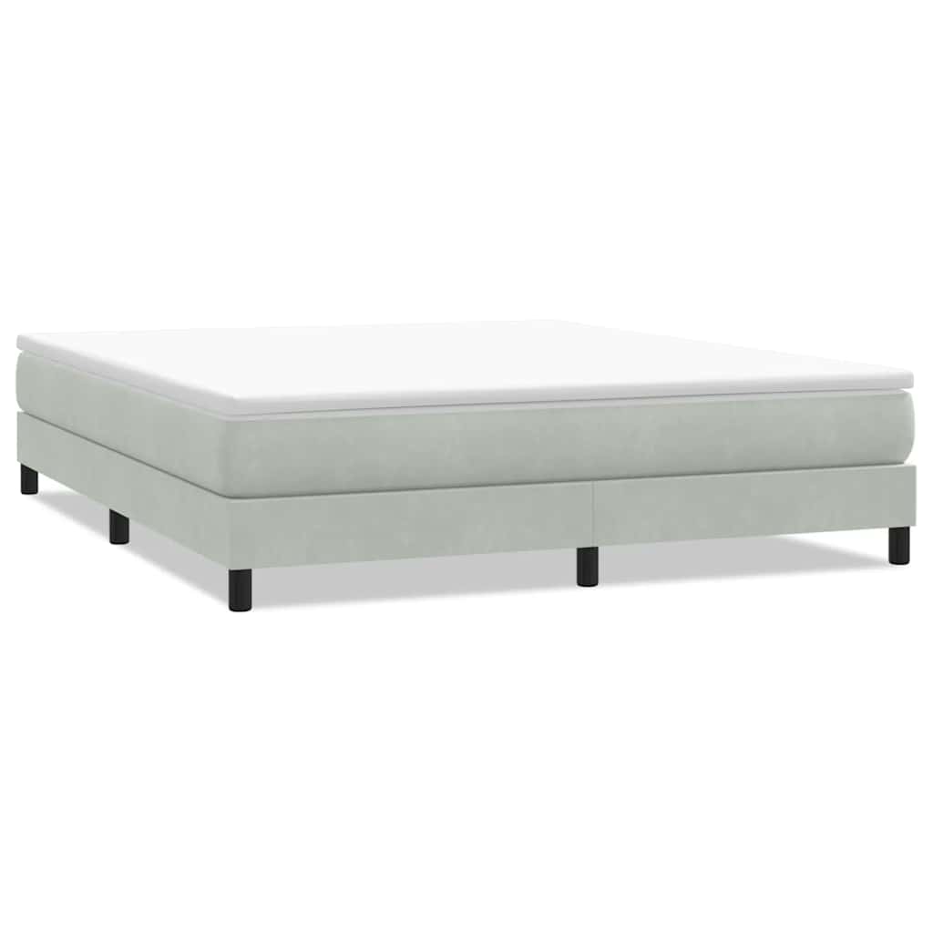 vidaXL Łóżko Box Spring bez materaca Jasnoszary 180x220 cm Aksamit
