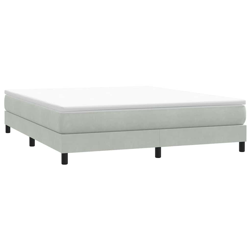 vidaXL Łóżko Box Spring bez materaca Jasnoszary 180x220 cm Aksamit