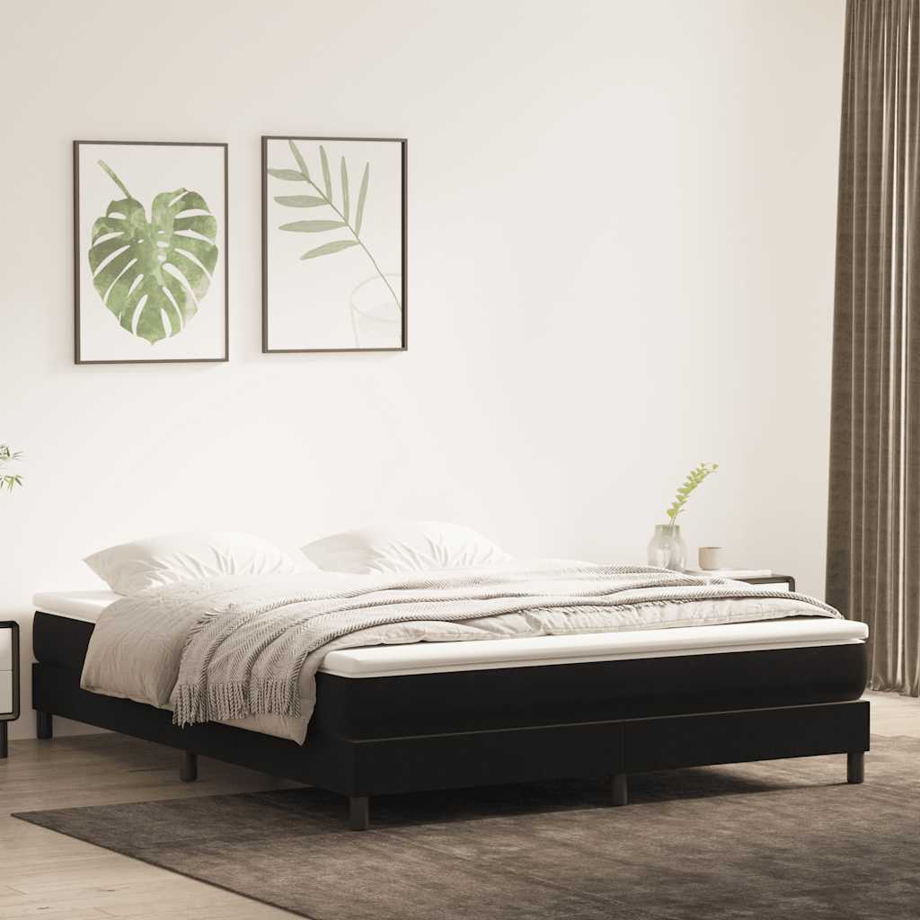 vidaXL Łóżko Box Spring bez materaca Czarne 180x220 cm Aksamit