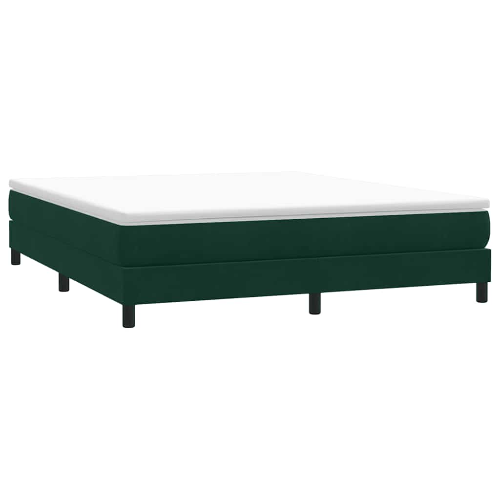 vidaXL Łóżko typu Box Spring bez materaca Ciemnozielone 180x220 cm