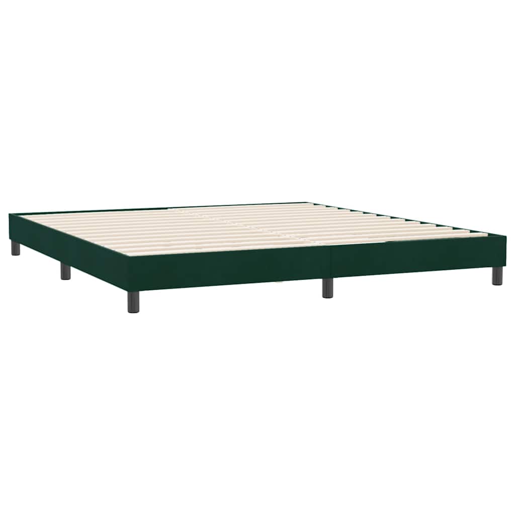 vidaXL Łóżko typu Box Spring bez materaca Ciemnozielone 180x220 cm