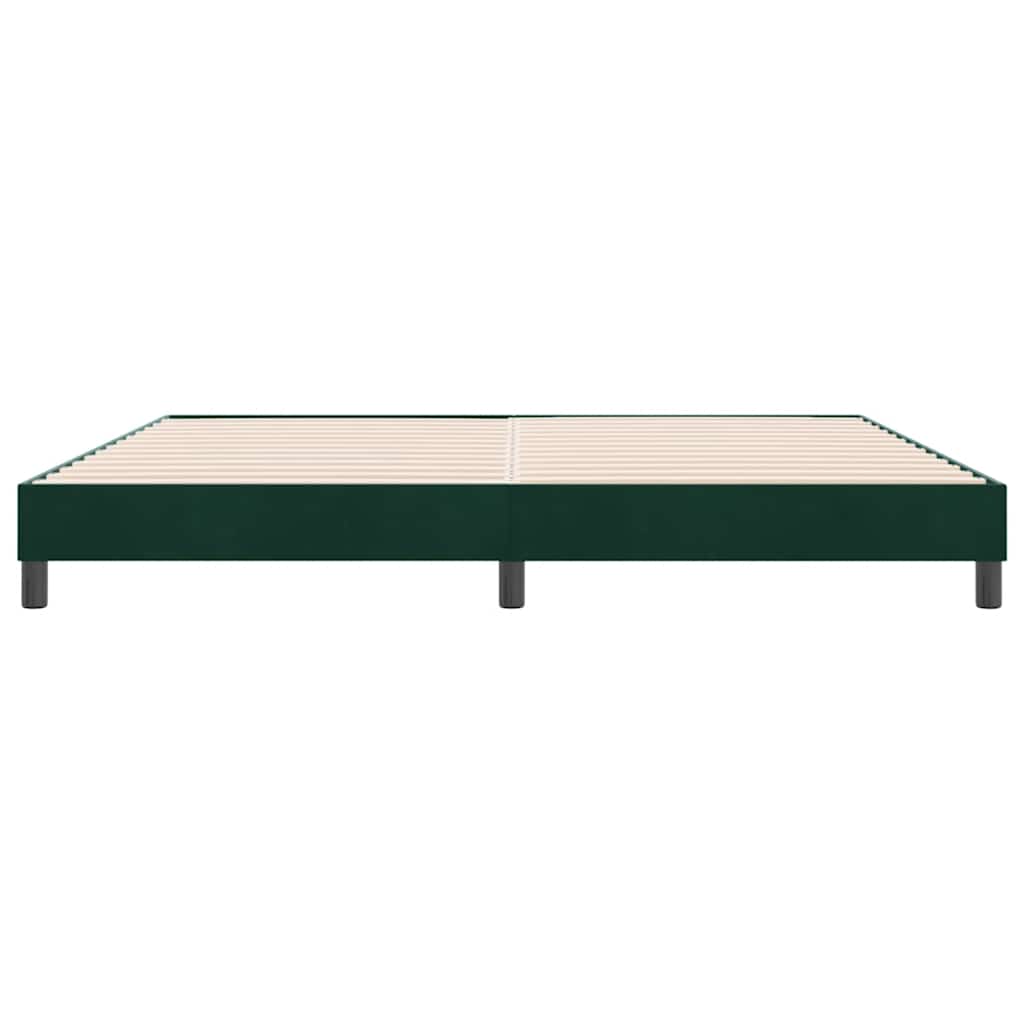 vidaXL Łóżko typu Box Spring bez materaca Ciemnozielone 180x220 cm
