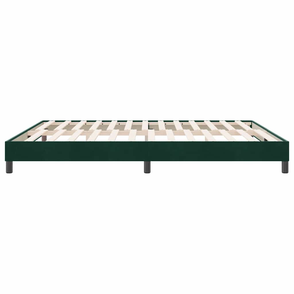 vidaXL Łóżko typu Box Spring bez materaca Ciemnozielone 180x220 cm