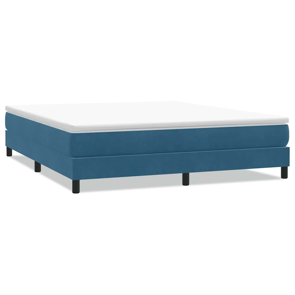 vidaXL Łóżko typu Box Spring bez materaca Ciemnoniebieskie 180x220 cm