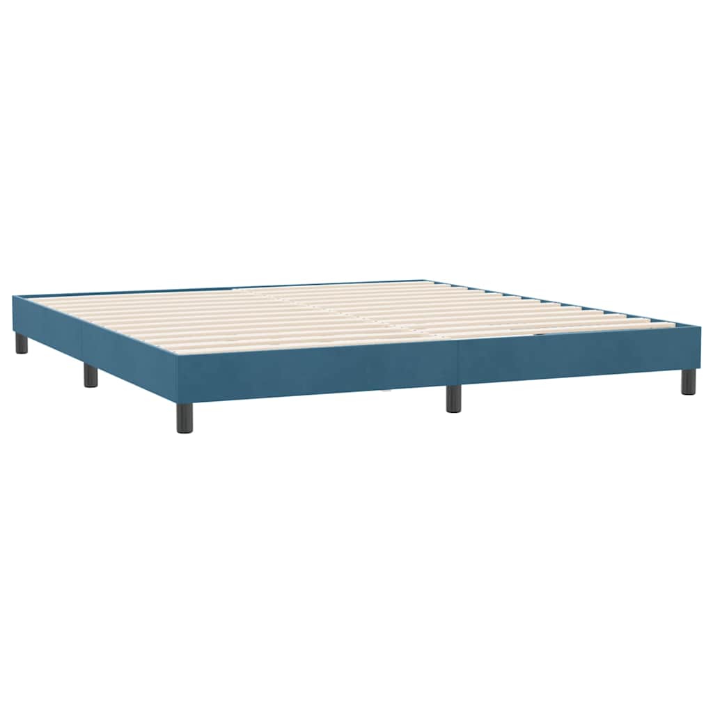 vidaXL Łóżko typu Box Spring bez materaca Ciemnoniebieskie 180x220 cm
