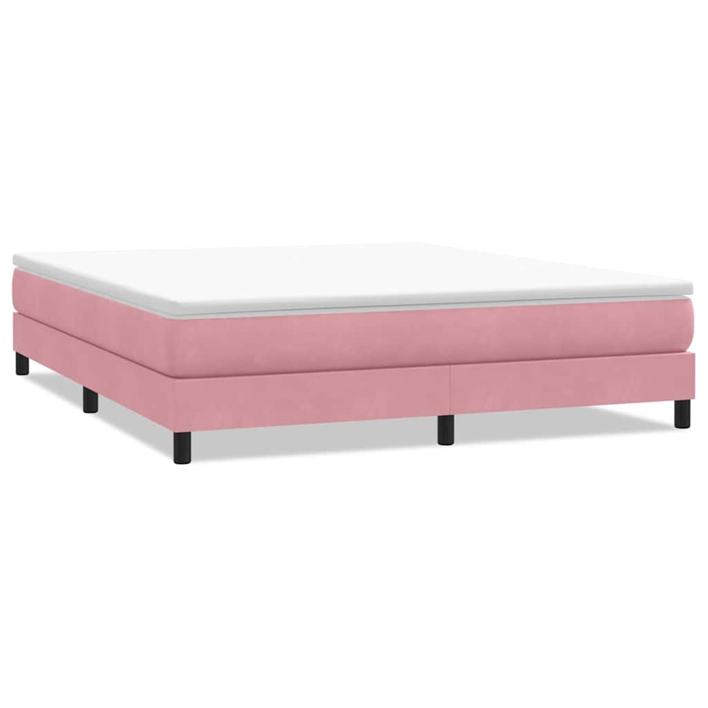 vidaXL Łóżko Box Spring bez materaca Różowe 180x220 cm Aksamit