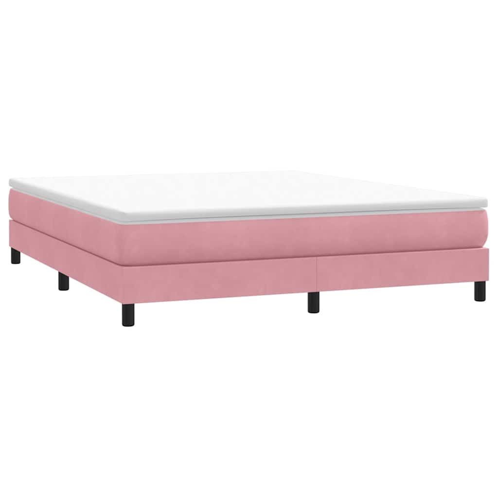 vidaXL Łóżko Box Spring bez materaca Różowe 180x220 cm Aksamit