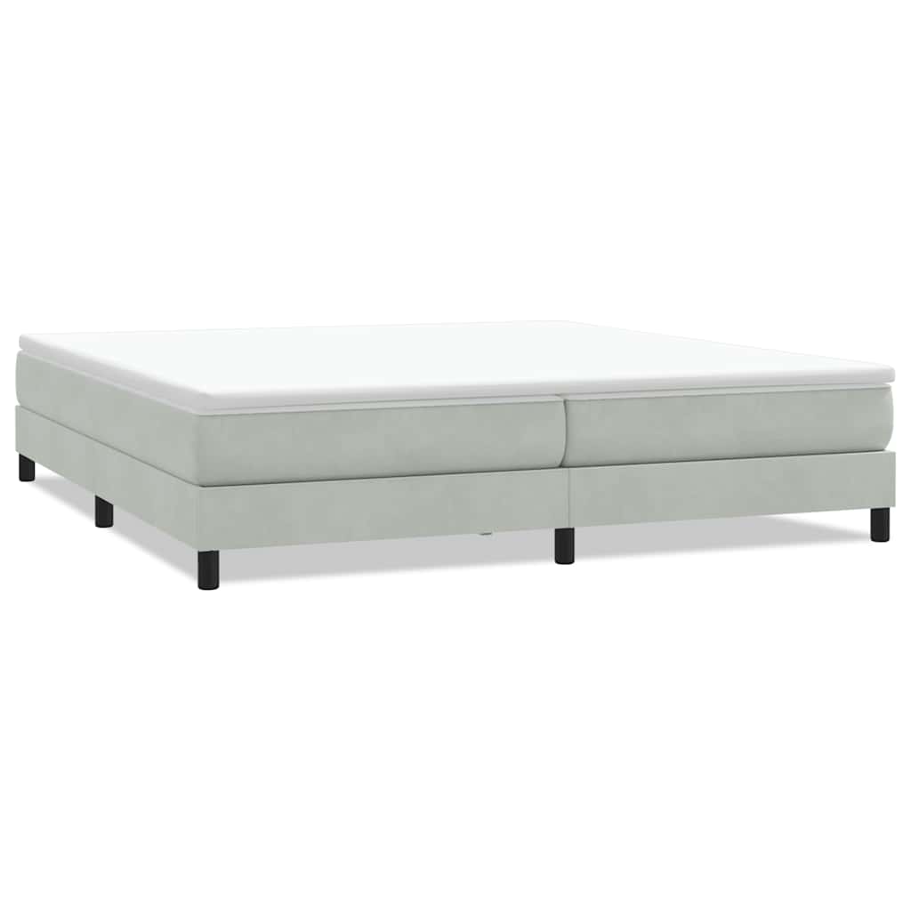 vidaXL Łóżko Box Spring bez materaca Jasnoszary 200x220 cm Aksamit