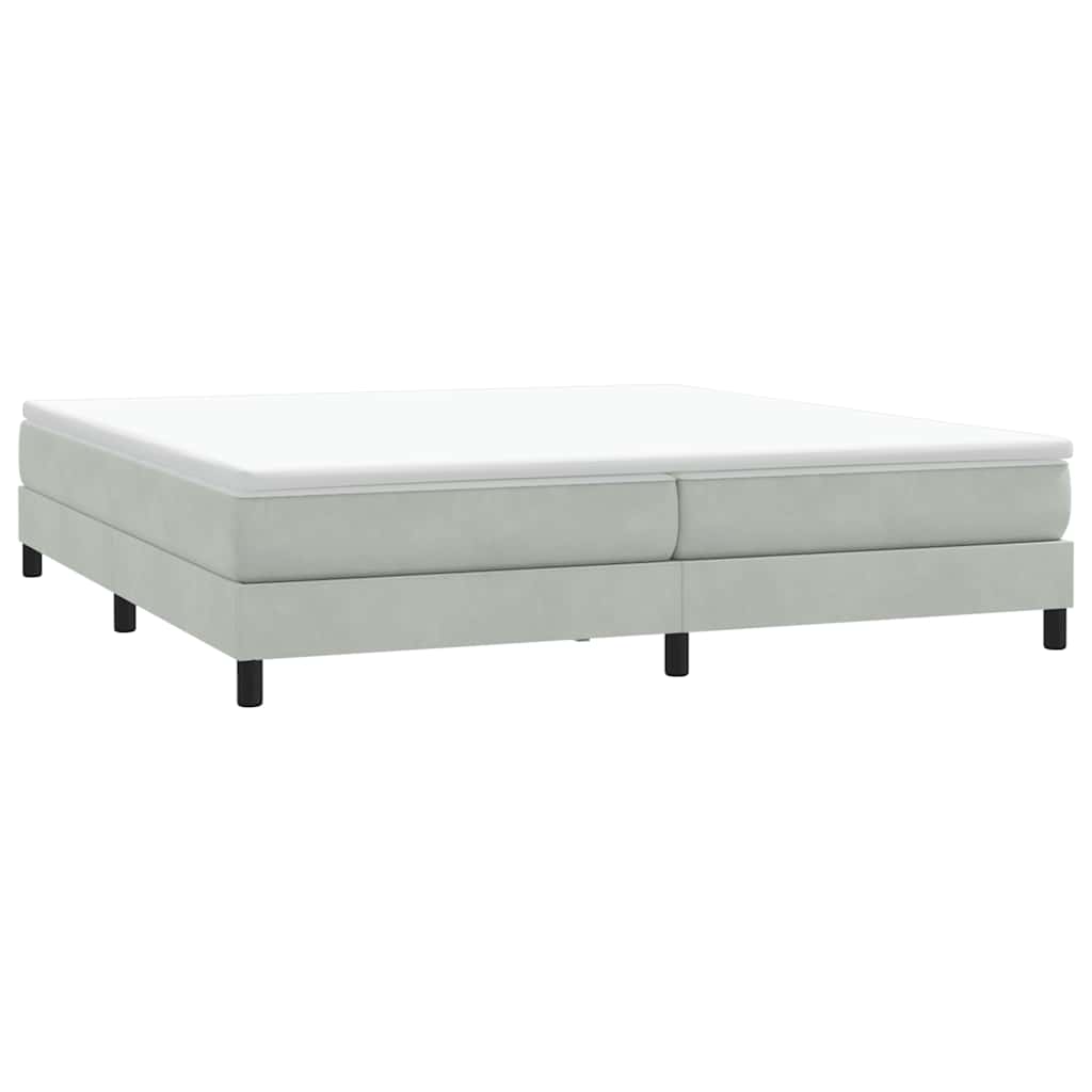 vidaXL Łóżko Box Spring bez materaca Jasnoszary 200x220 cm Aksamit