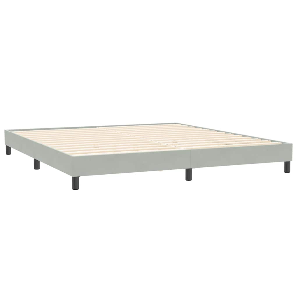 vidaXL Łóżko Box Spring bez materaca Jasnoszary 200x220 cm Aksamit