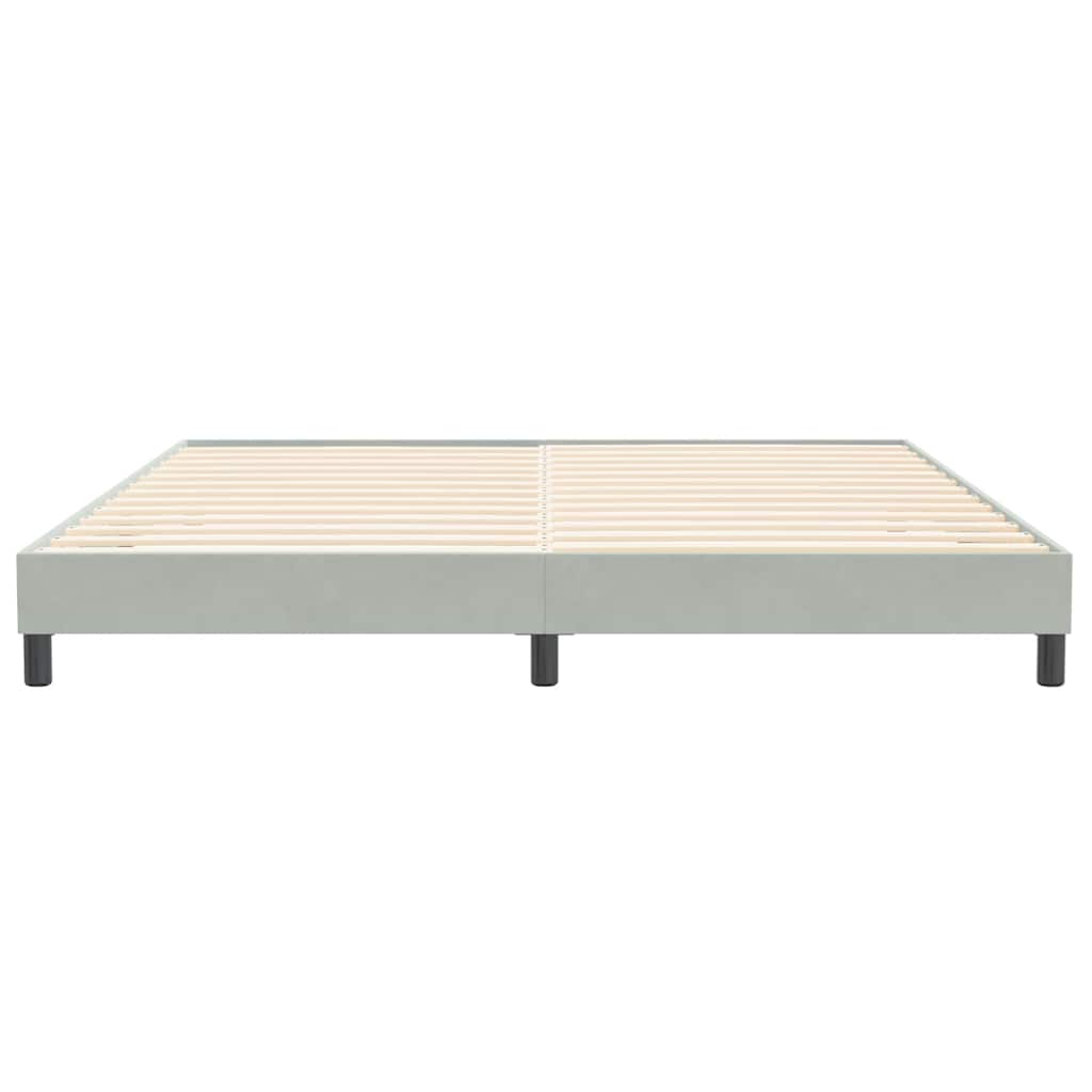 vidaXL Łóżko Box Spring bez materaca Jasnoszary 200x220 cm Aksamit