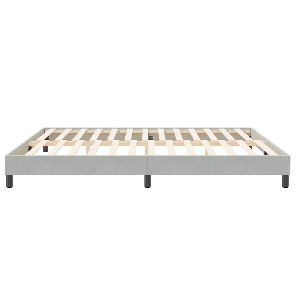 vidaXL Łóżko Box Spring bez materaca Jasnoszary 200x220 cm Aksamit