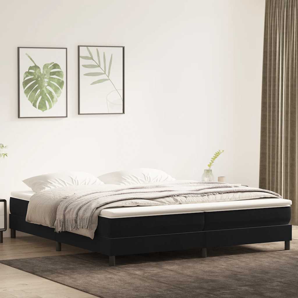 vidaXL Łóżko Box Spring bez materaca Czarne 200x220 cm Aksamit