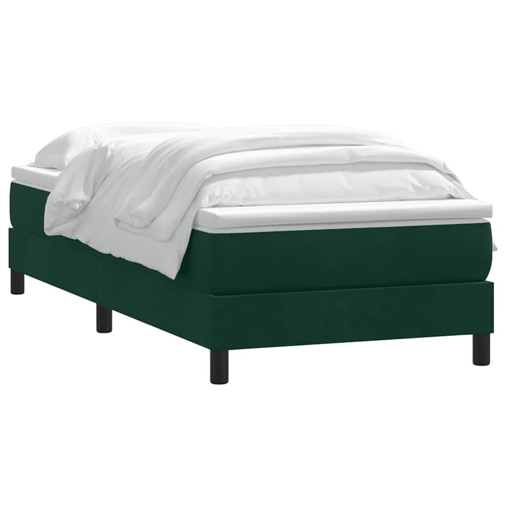 vidaXL Łóżko typu Box Spring bez materaca Ciemnozielone 200x220 cm