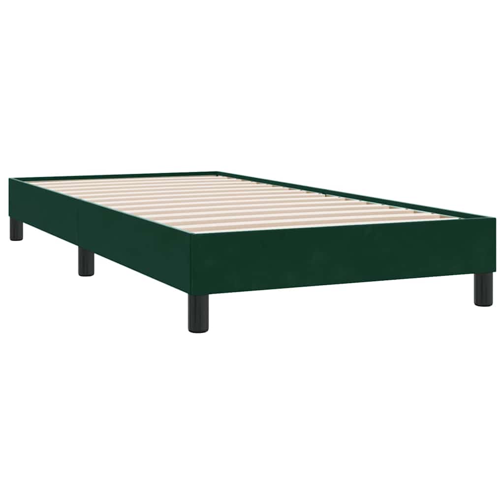 vidaXL Łóżko typu Box Spring bez materaca Ciemnozielone 200x220 cm