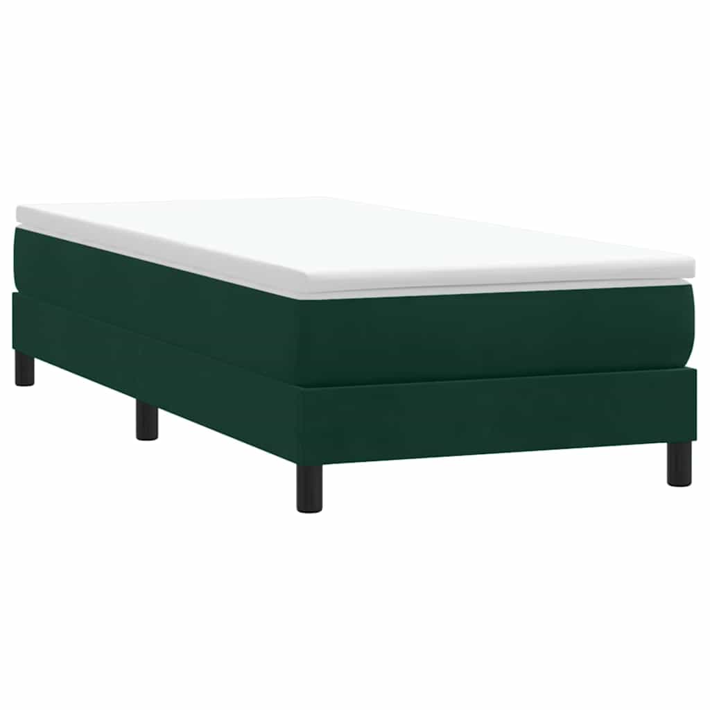 vidaXL Łóżko typu Box Spring bez materaca Ciemnozielone 200x220 cm