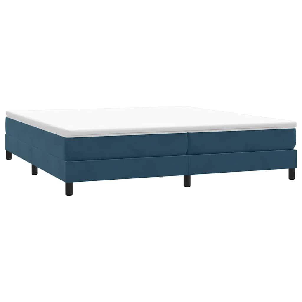 vidaXL Łóżko typu Box Spring bez materaca Ciemnoniebieskie 200x220 cm