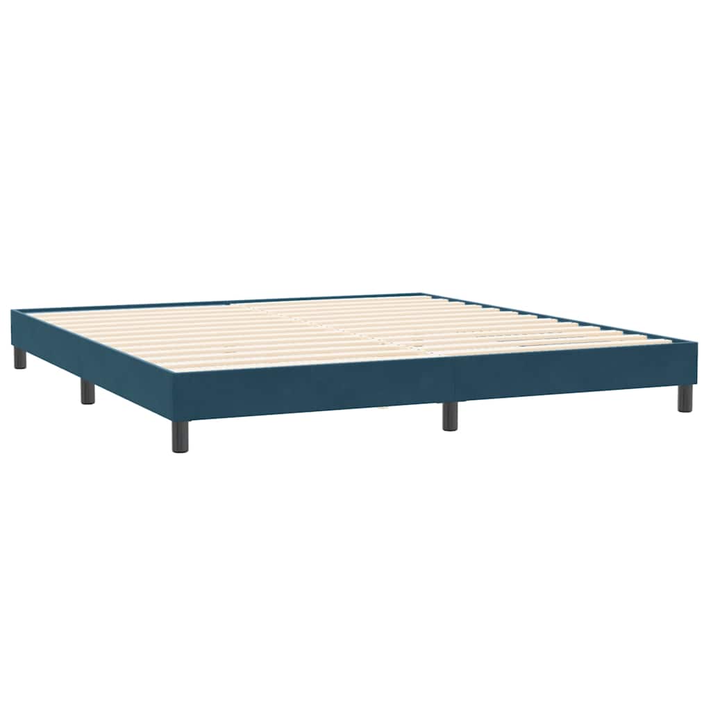 vidaXL Łóżko typu Box Spring bez materaca Ciemnoniebieskie 200x220 cm