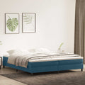 vidaXL Łóżko typu Box Spring bez materaca Ciemnoniebieskie 200x220 cm