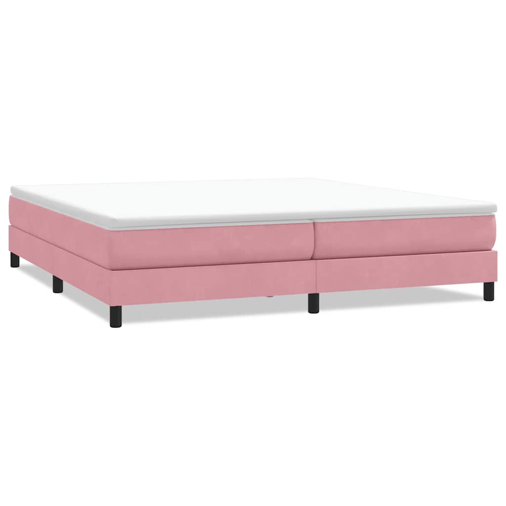 vidaXL Łóżko Box Spring bez materaca Różowe 200x220 cm Aksamit