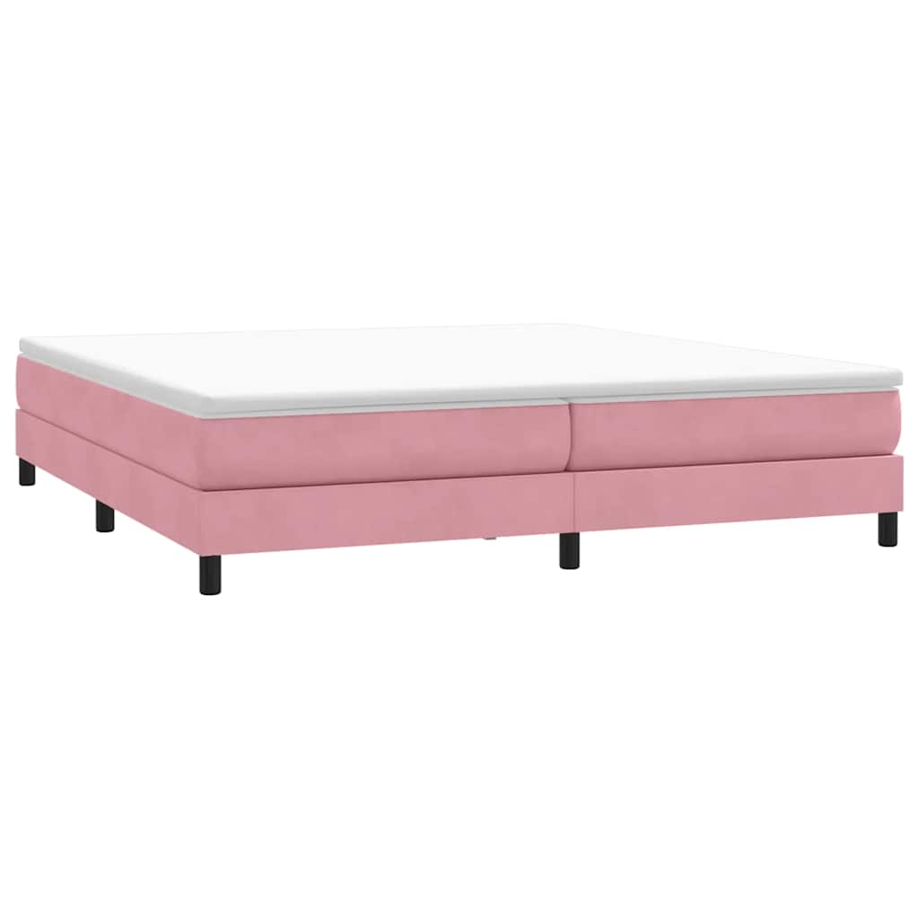 vidaXL Łóżko Box Spring bez materaca Różowe 200x220 cm Aksamit