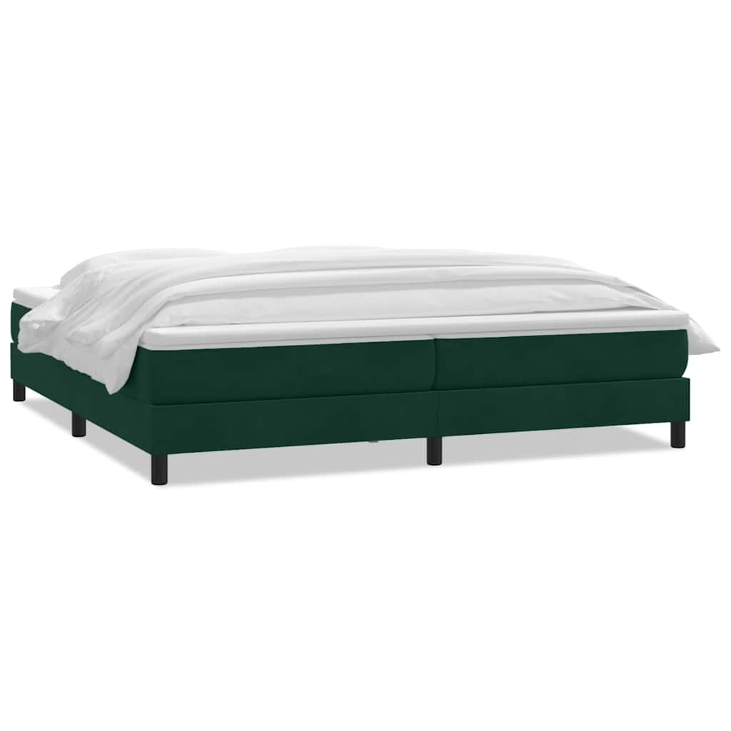 vidaXL Łóżko typu Box Spring z materacem Ciemnozielone 180x220 cm