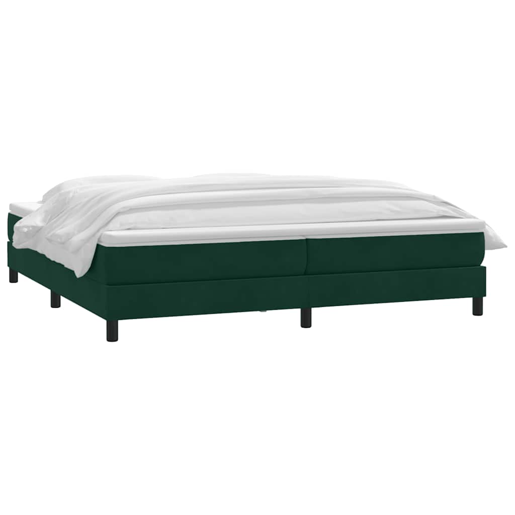 vidaXL Łóżko typu Box Spring z materacem Ciemnozielone 180x220 cm