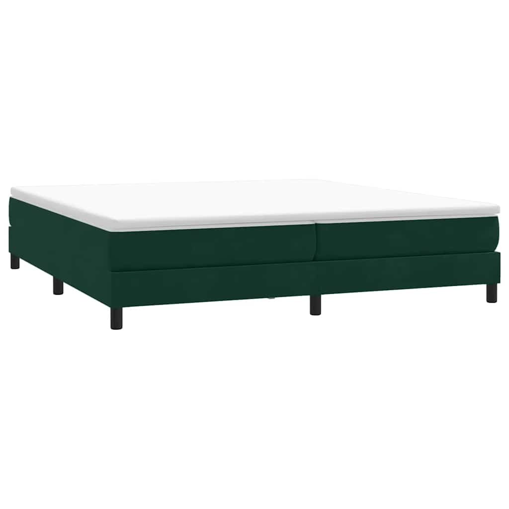 vidaXL Łóżko typu Box Spring z materacem Ciemnozielone 180x220 cm