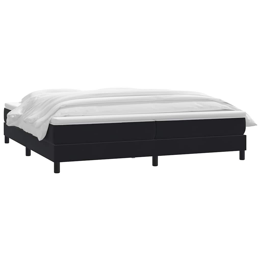 vidaXL Łóżko typu Box Spring z materacem Czarny 200x220 cm Aksamit