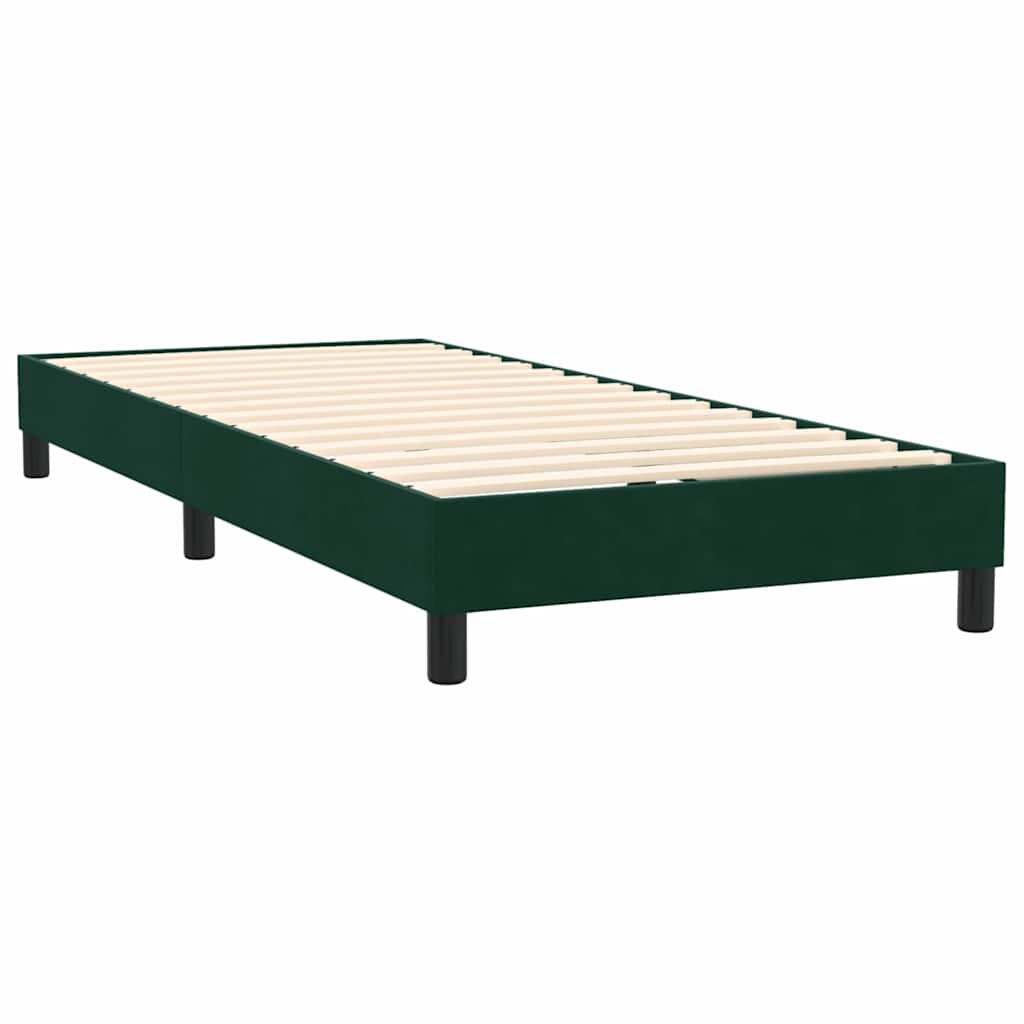 vidaXL Łóżko kontynentalne z materacem ciemnozielony aksamit 80x220 cm